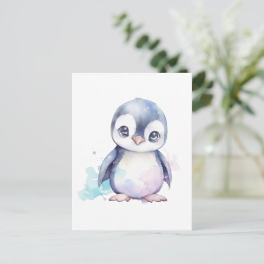 Baby Penguin Briefkaart (Staand voorkant)