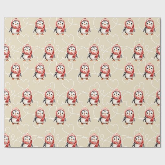 Baby Penguin Cute Cadeaupapier (Vlak)