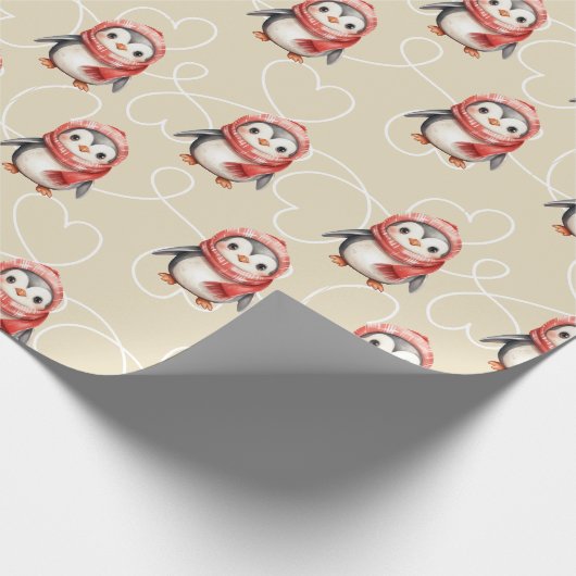 Baby Penguin Cute Cadeaupapier (Hoek)