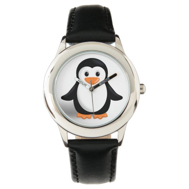 Baby Penguin Cute Horloge (Voorkant)