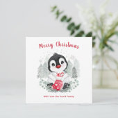 Baby Penguin Cute-kerstkaart Kaart (Staand voorkant)
