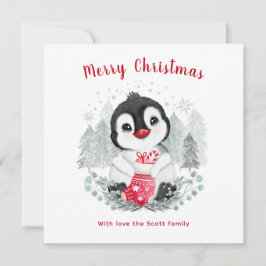Baby Penguin Cute-kerstkaart Kaart