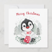 Baby Penguin Cute-kerstkaart Kaart (Voorkant)