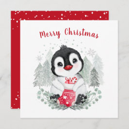 Baby Penguin Cute-kerstkaart Kaart