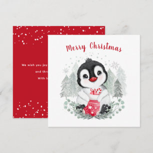 Baby Penguin Cute-kerstkaart Kaart