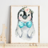 Baby Penguin Floral Bow Stropdas | Nursery Print