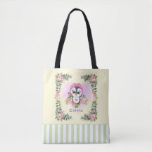 Baby Penguin Gepersonaliseerde Gele Canvas tas