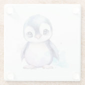 Baby Penguin Glass Onderzetter (Achterkant)