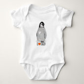 Baby Penguin hart I Love dad to shirt vest sleeper (Voorkant)