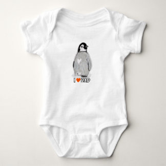 Baby Penguin hart I Love dad to shirt vest sleeper