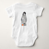 Baby Penguin hart I Love dad to shirt vest sleeper (Achterkant)