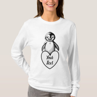 Baby Penguin Heart met uw aangepaste bericht T-shirt