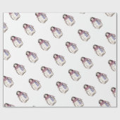 Baby Penguin in Scarf Cadeaupapier (Vlak)
