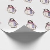 Baby Penguin in Scarf Cadeaupapier (Hoek)
