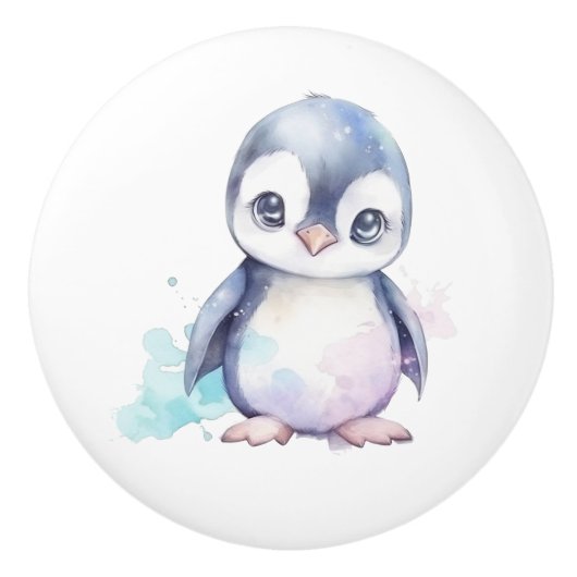 Baby Penguin keramische knop (Voorkant)