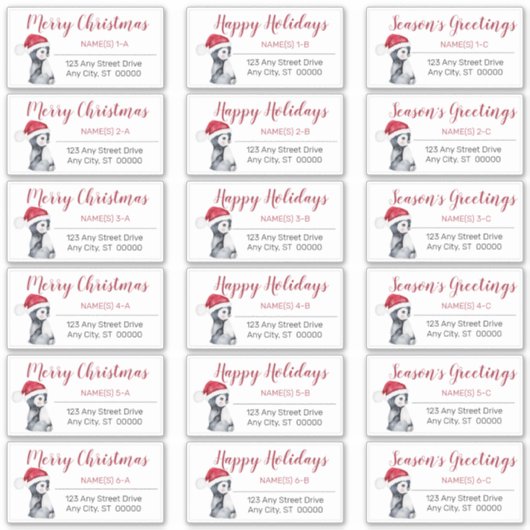 Baby Penguin | KerstkerstAdresetiketten met kerstm Sticker (Voorkant)
