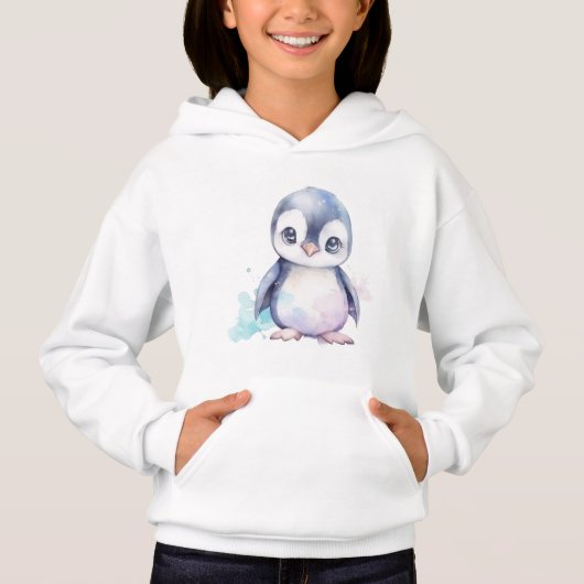 Baby Penguin Kind T-Shirt Hoodie (Voorkant)
