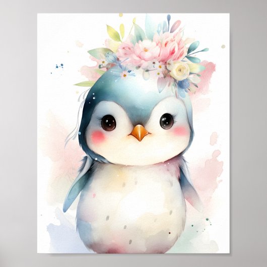 Baby Penguin Nursery Poster (Voorkant)