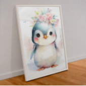 Baby Penguin Nursery Poster