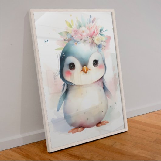 Baby Penguin Nursery Poster