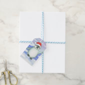 Baby Penguin Santa Pet Cadeaulabel (Met Touw)