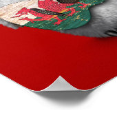 Baby Penguin Speling Welsh Flag Guitar Red Poster (Hoek)
