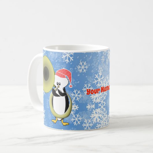  Baby Penguin Tuba Kerstmis Mok (Voorkant links)