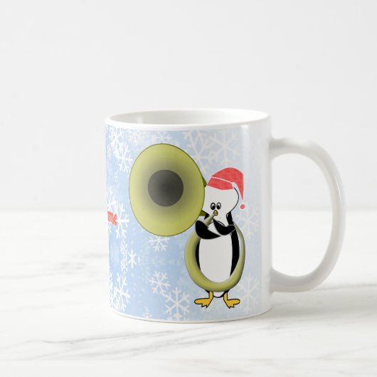  Baby Penguin Tuba Kerstmis Mok (Rechts)