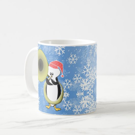 Baby Penguin Tuba Kerstmis Mok (Voorkant links)
