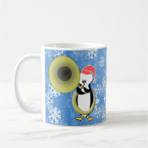 Baby Penguin Tuba Kerstmis Mok