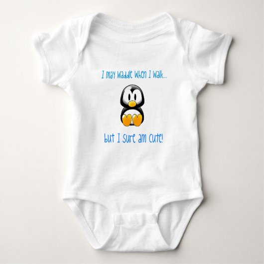 Baby Penguin Waddler Sbhirt Romper (Voorkant)