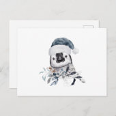 Baby Penguin Wearing Kerstmis Pet Briefkaart (Voorkant / Achterkant)