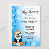 Baby Penguin Winter Baby shower Kaart (Voorkant)