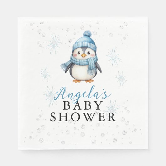 Baby Penguin Winter Baby shower Servet (Voorkant)