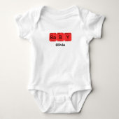 Baby Periodic Table Element bewerkbare naam Romper (Voorkant)
