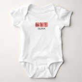 Baby Periodic Table Element bewerkbare naam Romper (Voorkant)