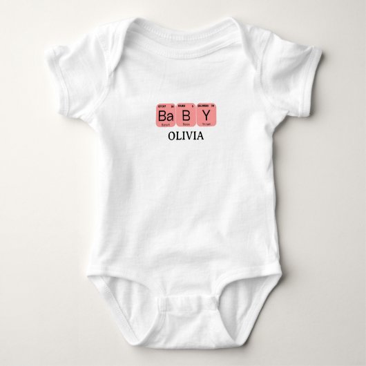 Baby Periodic Table Element bewerkbare naam Romper (Voorkant)