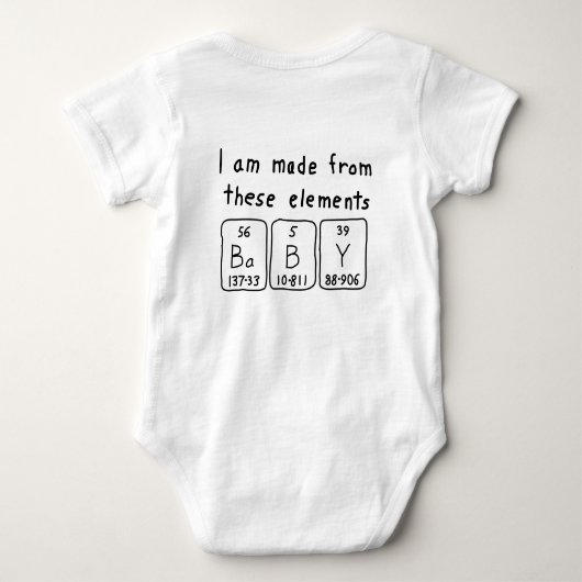 Baby periodieke lijstnaam romper (Achterkant)