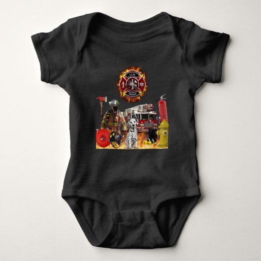 Baby Personalized Future Firefighter Baby Baby Bod Romper (Voorkant)