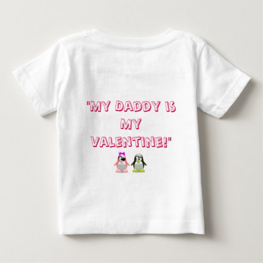 Baby/Peuter Daddy's Valentijn Meisje T-shirt (Achterkant)