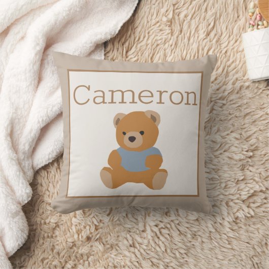 Baby Peuter Kwekerij Kamer Teddy Bear en Naam Kussen (Deken)
