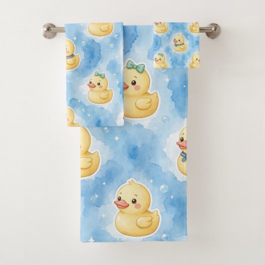 Baby & Peuter Rubber Duck Bad Handdoek Set  (Insitu)