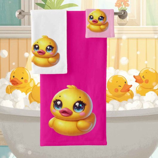 Baby & Peuter Rubber Ducky Bad Handdoek Set