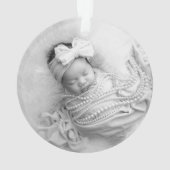 Baby PHOTO-aankondiging NAAM Tijdloze aandenken Ornament (achterkant)