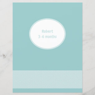 Baby Photo Album Divider Page - Blue Gingham