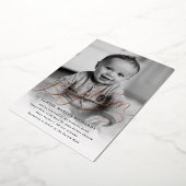 Baby Photo Baptisme Roos Gold Folie Uitnodiging (Gedraaid)