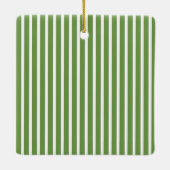 Baby Photo Birth Stats Ornament | Groene strepen (Achterkant)