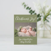 Baby Photo Christmas Joy Holiday Feestdagenkaart (Staand voorkant)