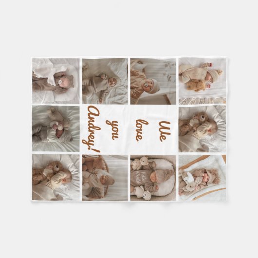 Baby Photo Collage Fleece Deken (Voorkant (Horizontaal))