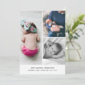 Baby Photo Collage Geboorteaankondiging Elegant Aankondiging (Staand voorkant)